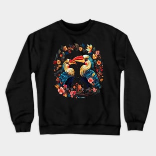 Hornbill Couple Valentine Crewneck Sweatshirt